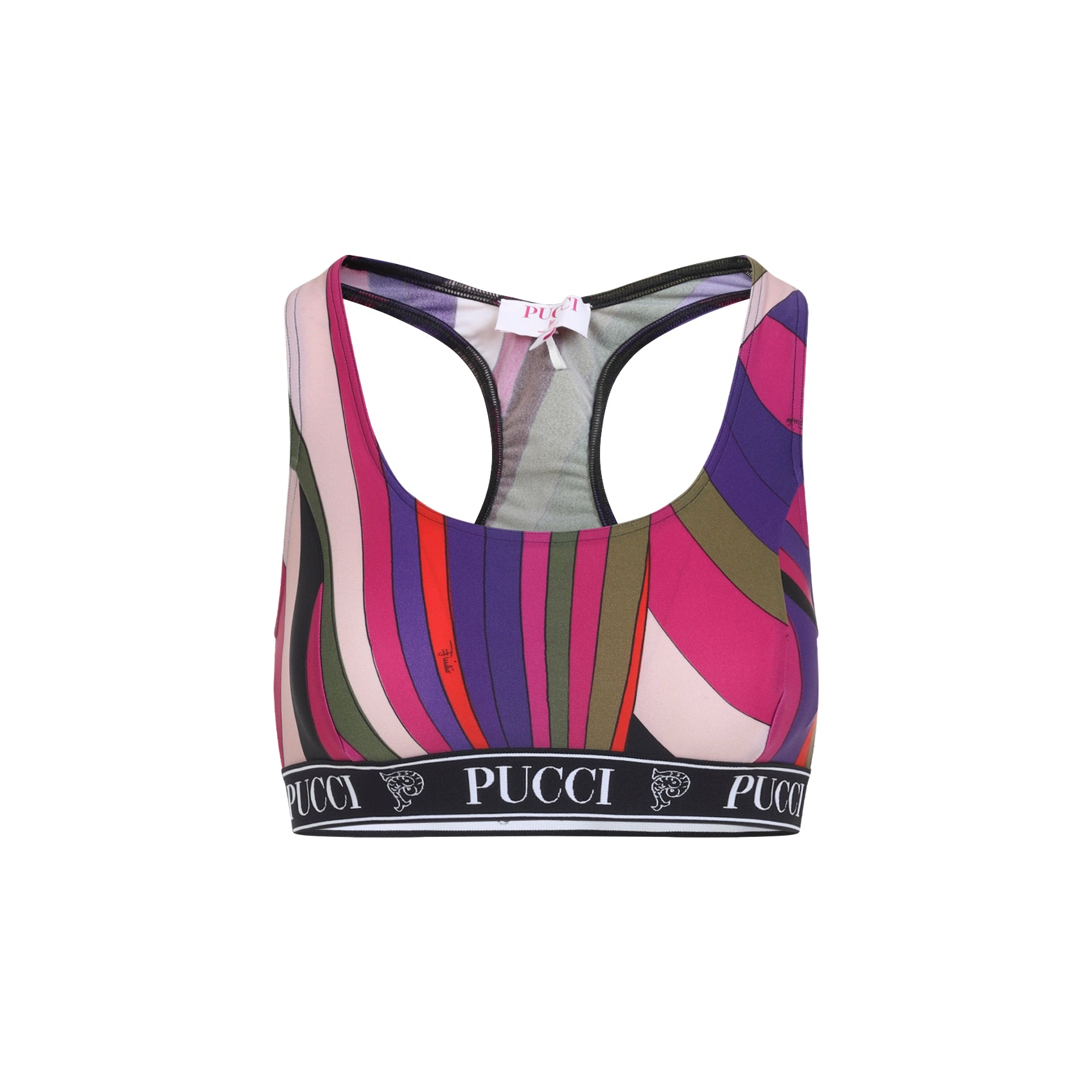 EMILIO PUCCI Abstract Printed Racerback Bra