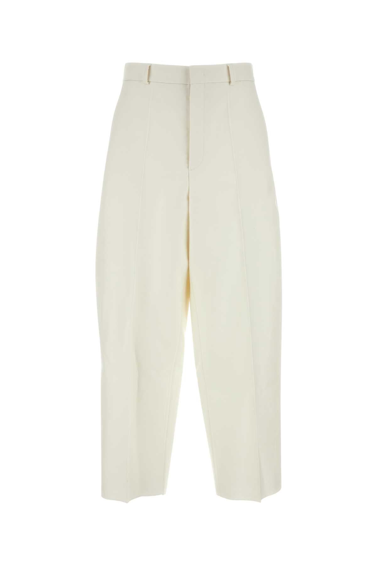 VALENTINO GARAVANI Ivory Wool Blend Formal Trousers for Men