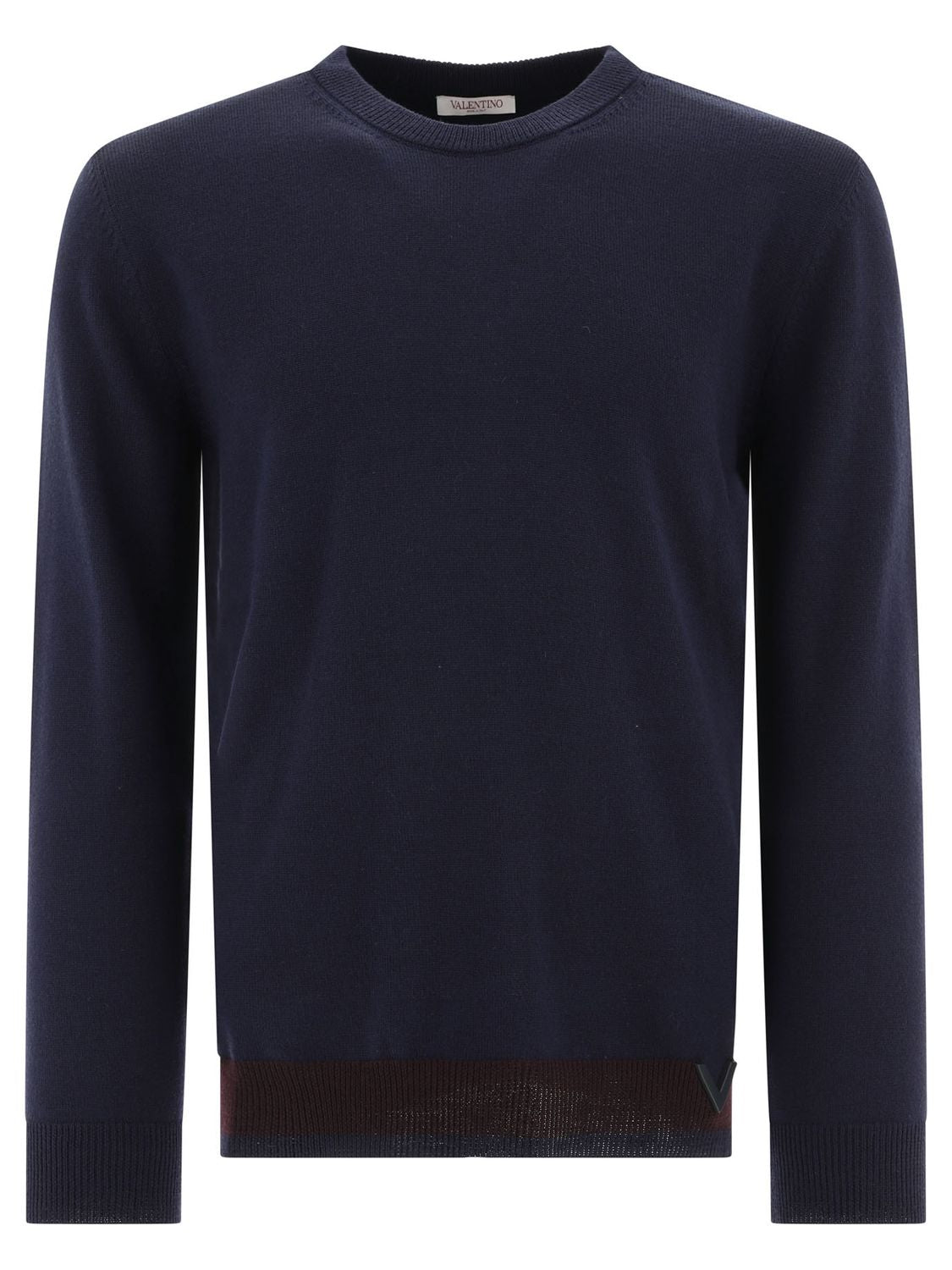 VALENTINO Boxy Fit Sweater with Rubberized V Detail
