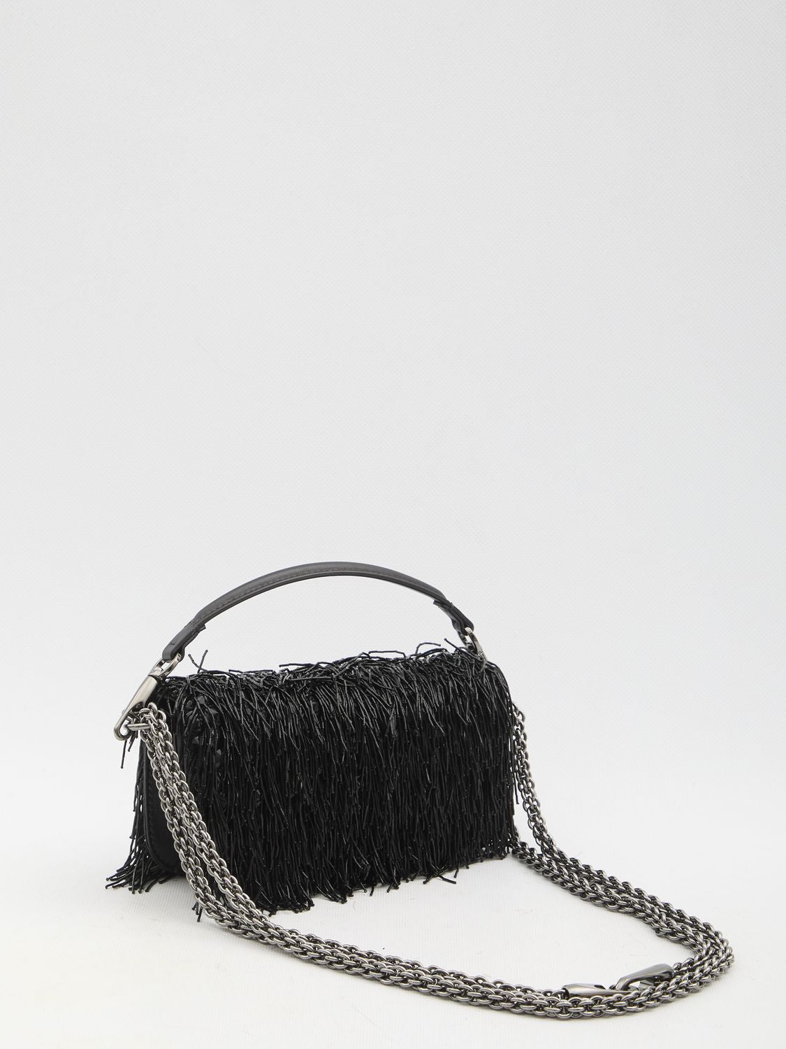 VALENTINO GARAVANI Mini Embellished Fringe Shoulder Handbag