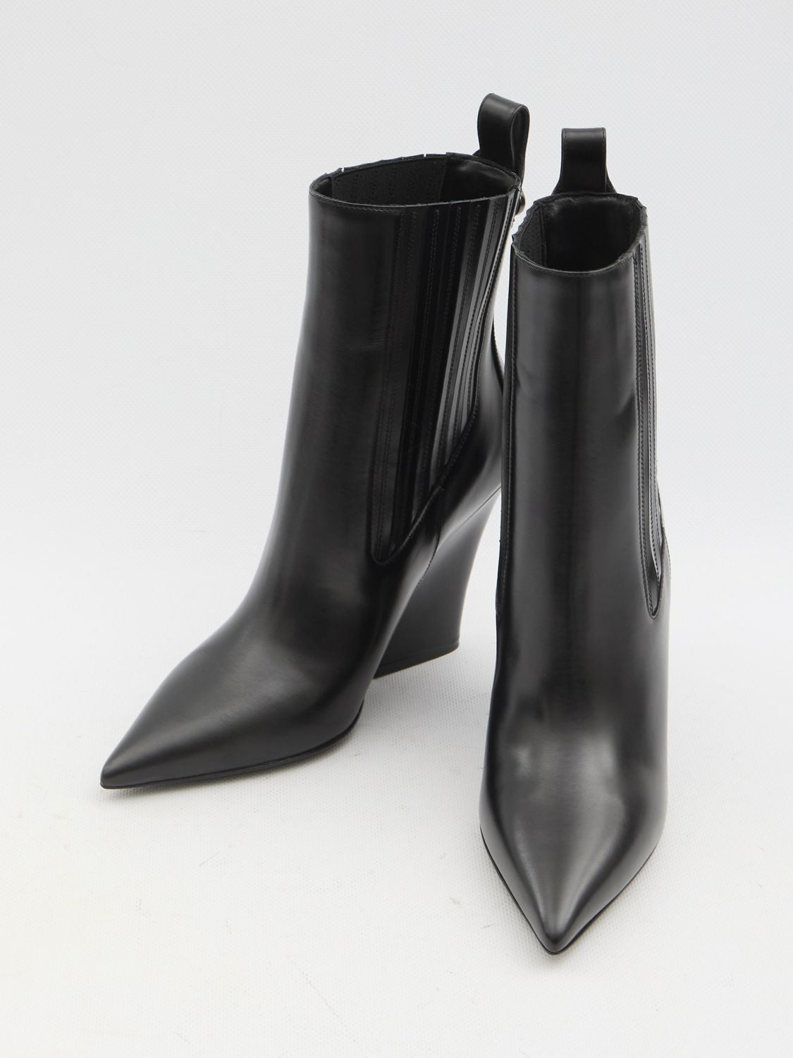 VALENTINO GARAVANI Pointed Design Lockette Booties with Square Heel - 10.5cm Heels