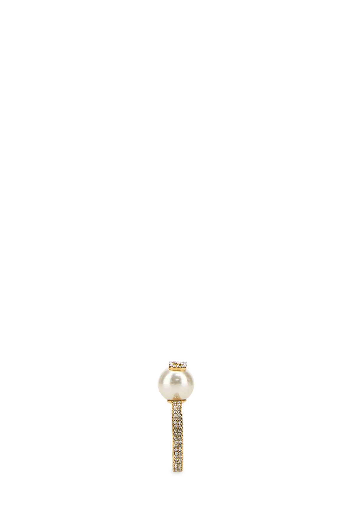 VALENTINO GARAVANI Metal VLOGO Signature Ring (Perla 10mm)