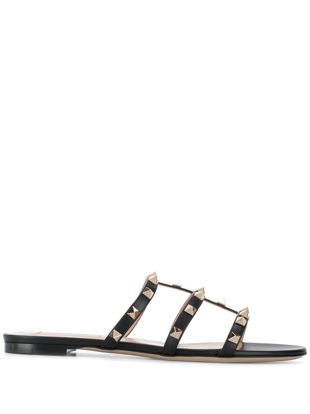 VALENTINO GARAVANI Rockstud Leather Flat Sandals for Women