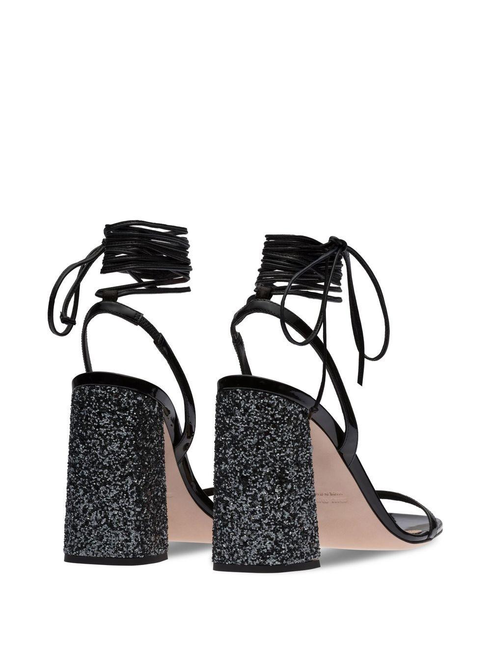 MIU MIU Mini Glitter & Gloss Sandals for Women
