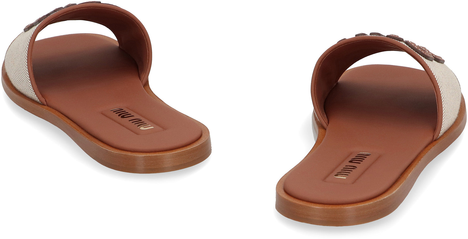 MIU MIU Two-Tone Canvas Slippers for Women