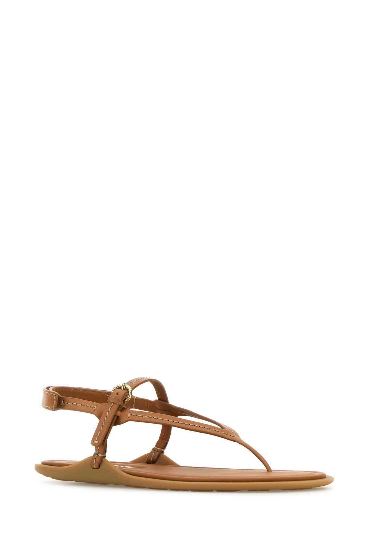 MIU MIU Leather Thong Sandals for Women - SS25 Collection