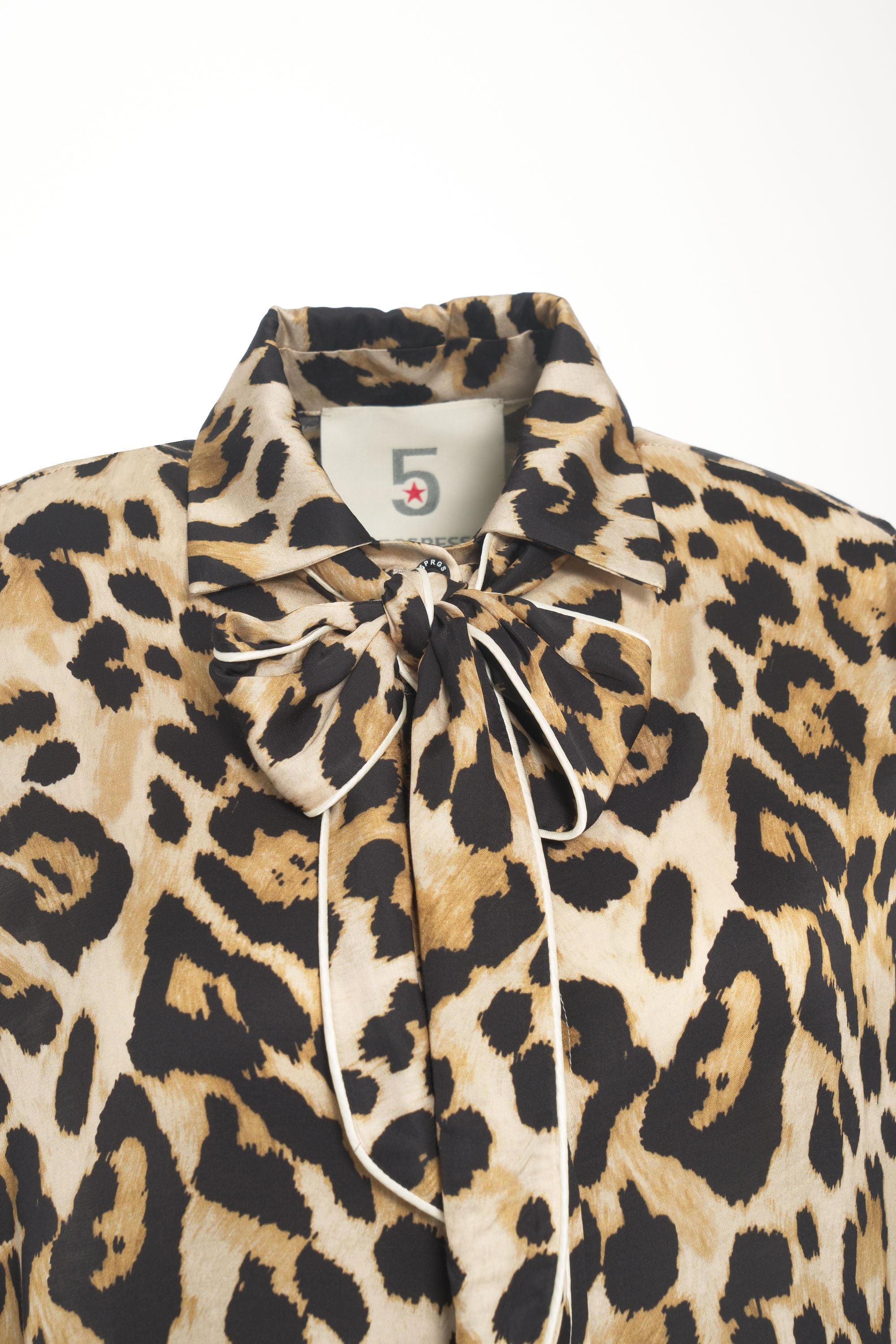 5 PROGRESS Elegant Bow Blouse with Puff Sleeves