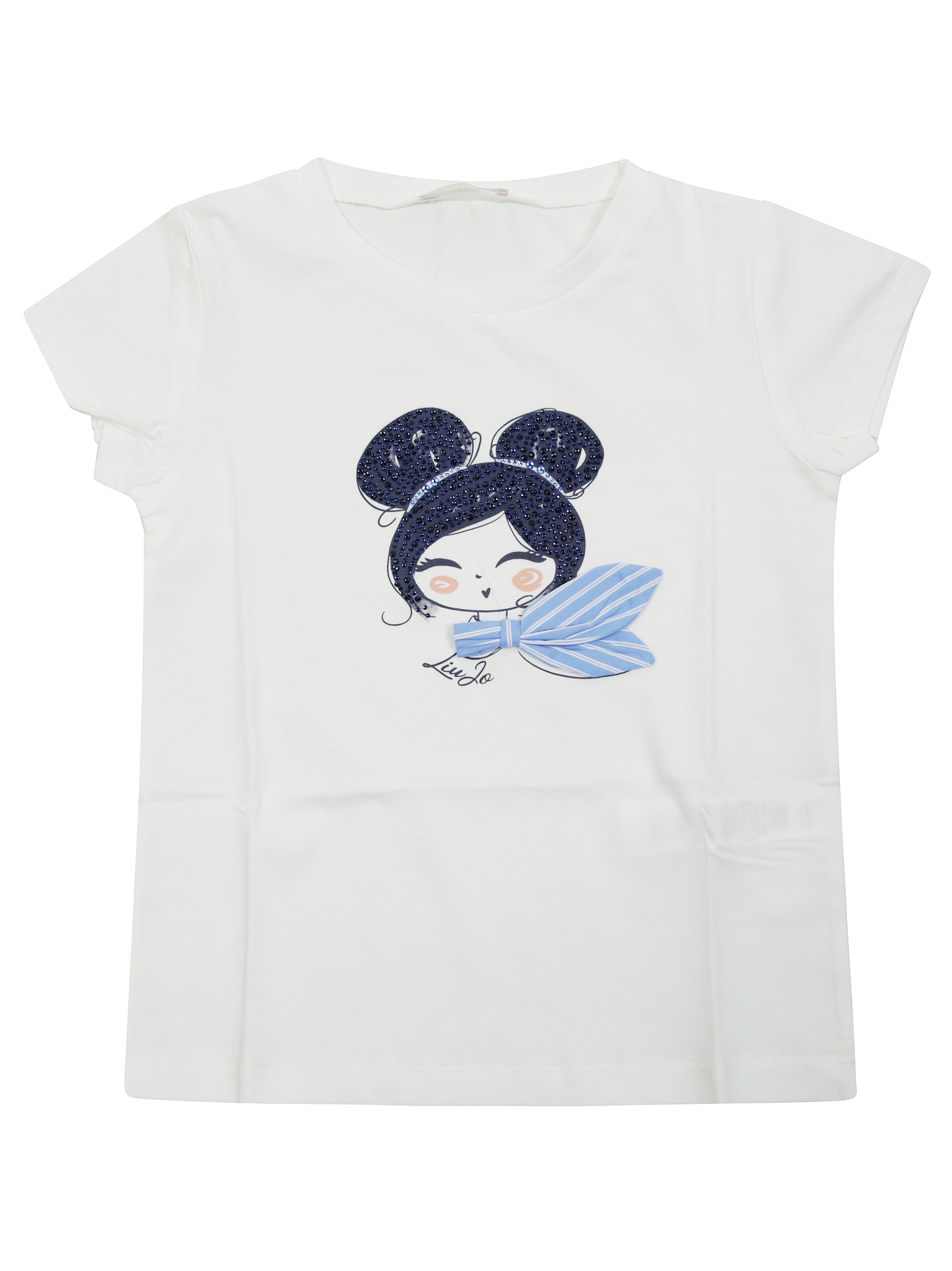 LIU JO KIDS Girls' Short Sleeve T-Shirt with Foulard Style