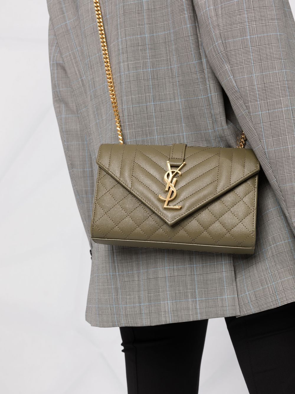 SAINT LAURENT Mini Logo Plaque Shoulder Handbag