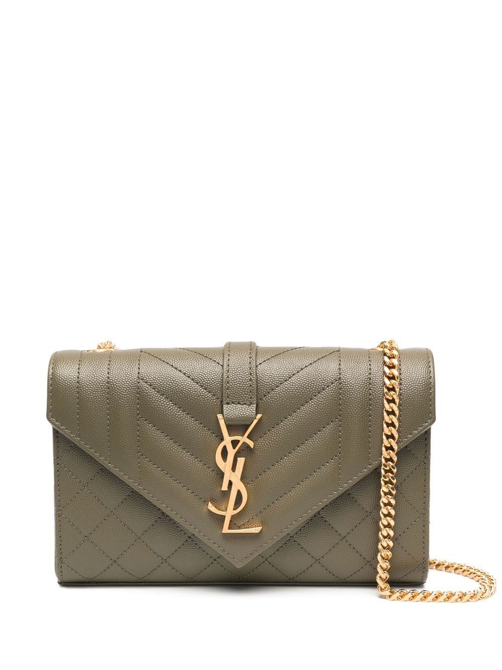 SAINT LAURENT Mini Logo Plaque Shoulder Handbag