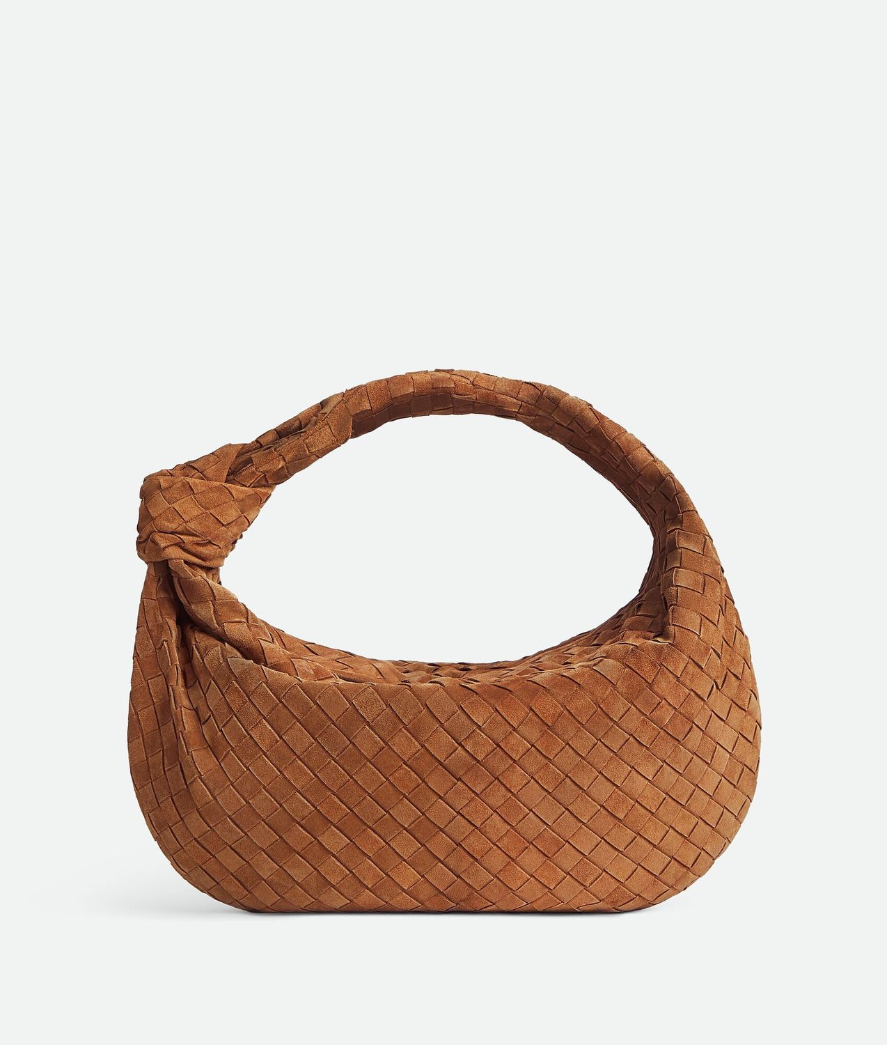 BOTTEGA VENETA Suede Shoulder Handbag with Intrecciato Motif - W 20 X H 48 X D 16 CM