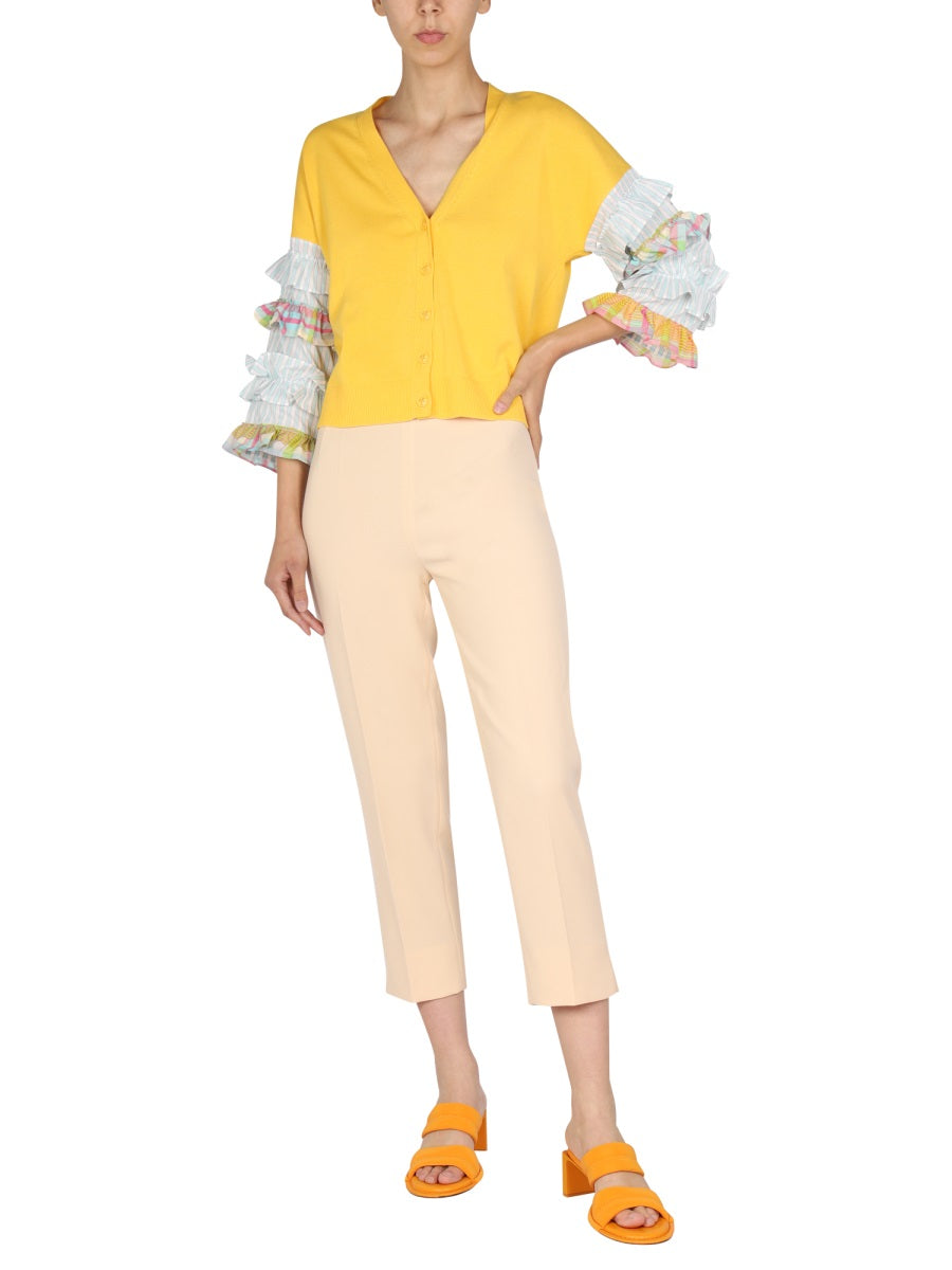 BOUTIQUE MOSCHINO Chic Cropped Cady Trousers for Women