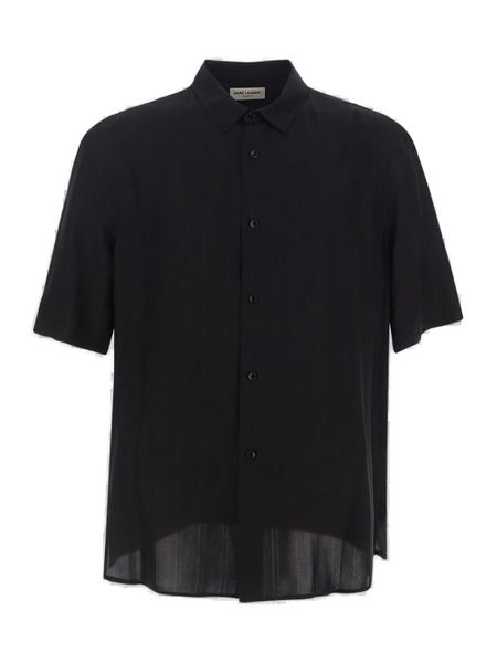 SAINT LAURENT Silk Button-Up Shirt for Men - SS25 Collection