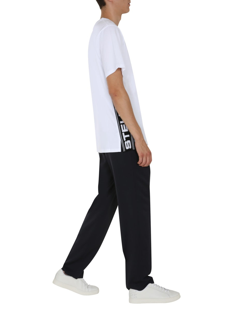 STELLA MCCARTNEY Round Neck T-Shirt with Side Bands