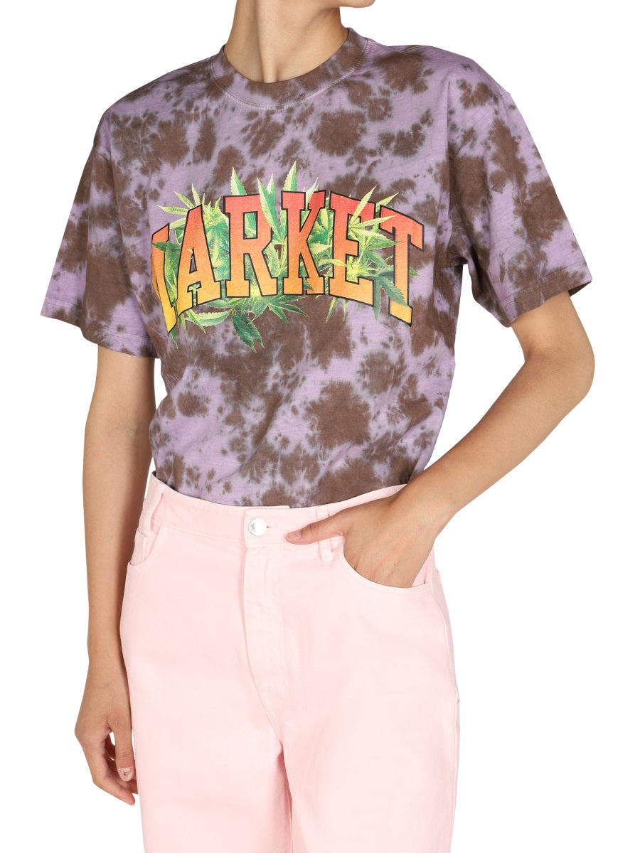 MARKET Unisex Logo Print Crew Neck T-Shirt