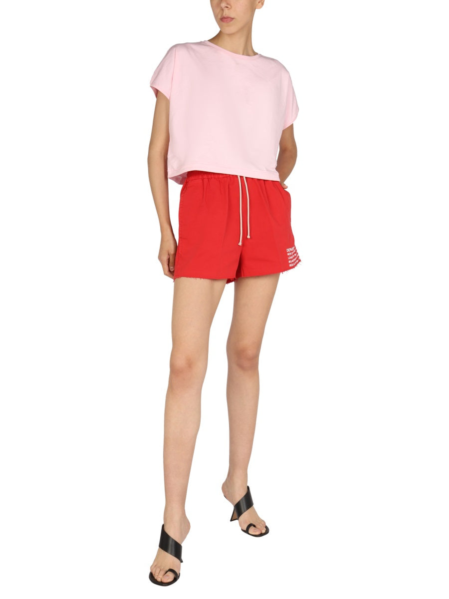DEPARTMENT FIVE Trendy Logo Print Shorts for Women