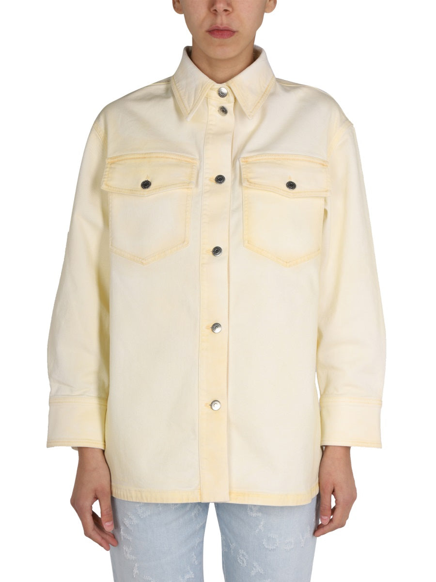 STELLA MCCARTNEY Women's Denim Shirt Jacket with Pointed Collar