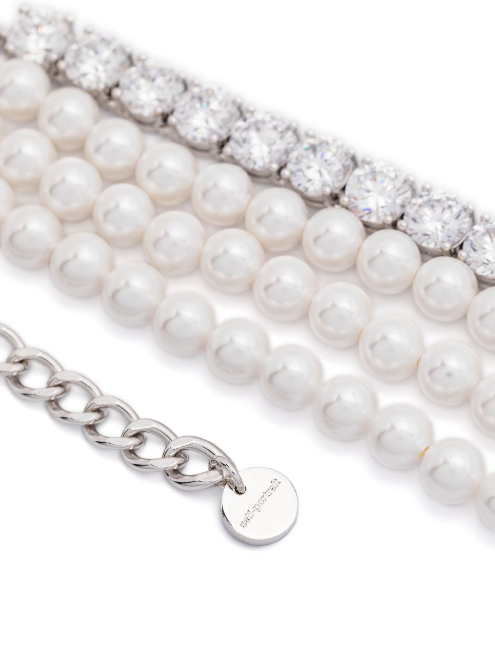 SELF-PORTRAIT Rhinestone Logo Bracelet