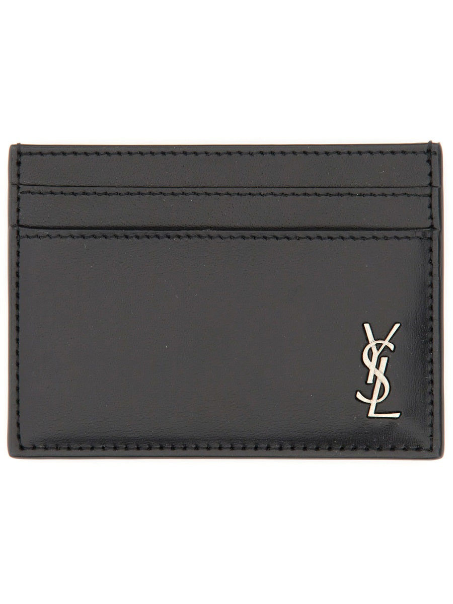SAINT LAURENT Mini Leather Card Holder