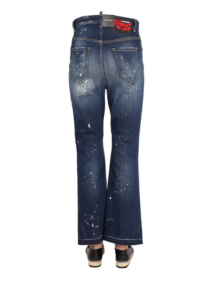 DSQUARED High Waist Wide Leg Jeans for Women
