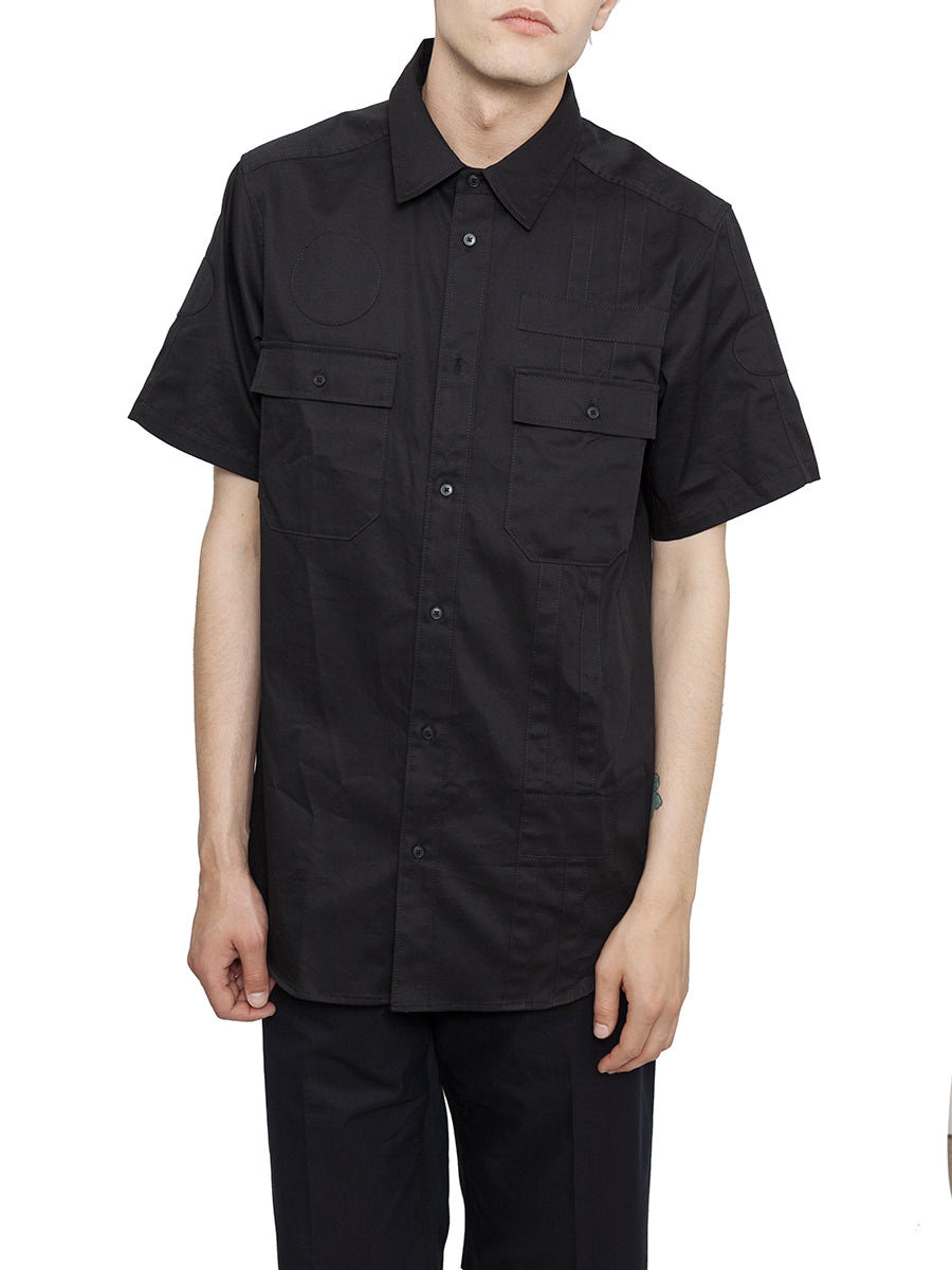 ALEXANDER WANG Modern Patchwork Cotton Shirt with Double Pockets