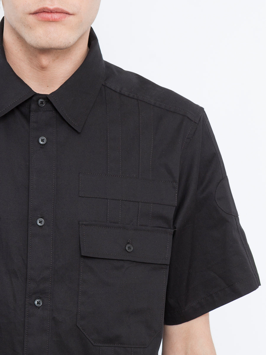 ALEXANDER WANG Modern Patchwork Cotton Shirt with Double Pockets