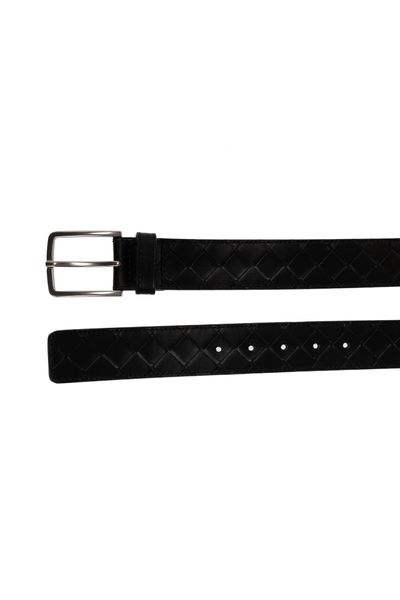 BOTTEGA VENETA Leather Belt with Maxi Intrecciato Pattern - 3.5cm Width