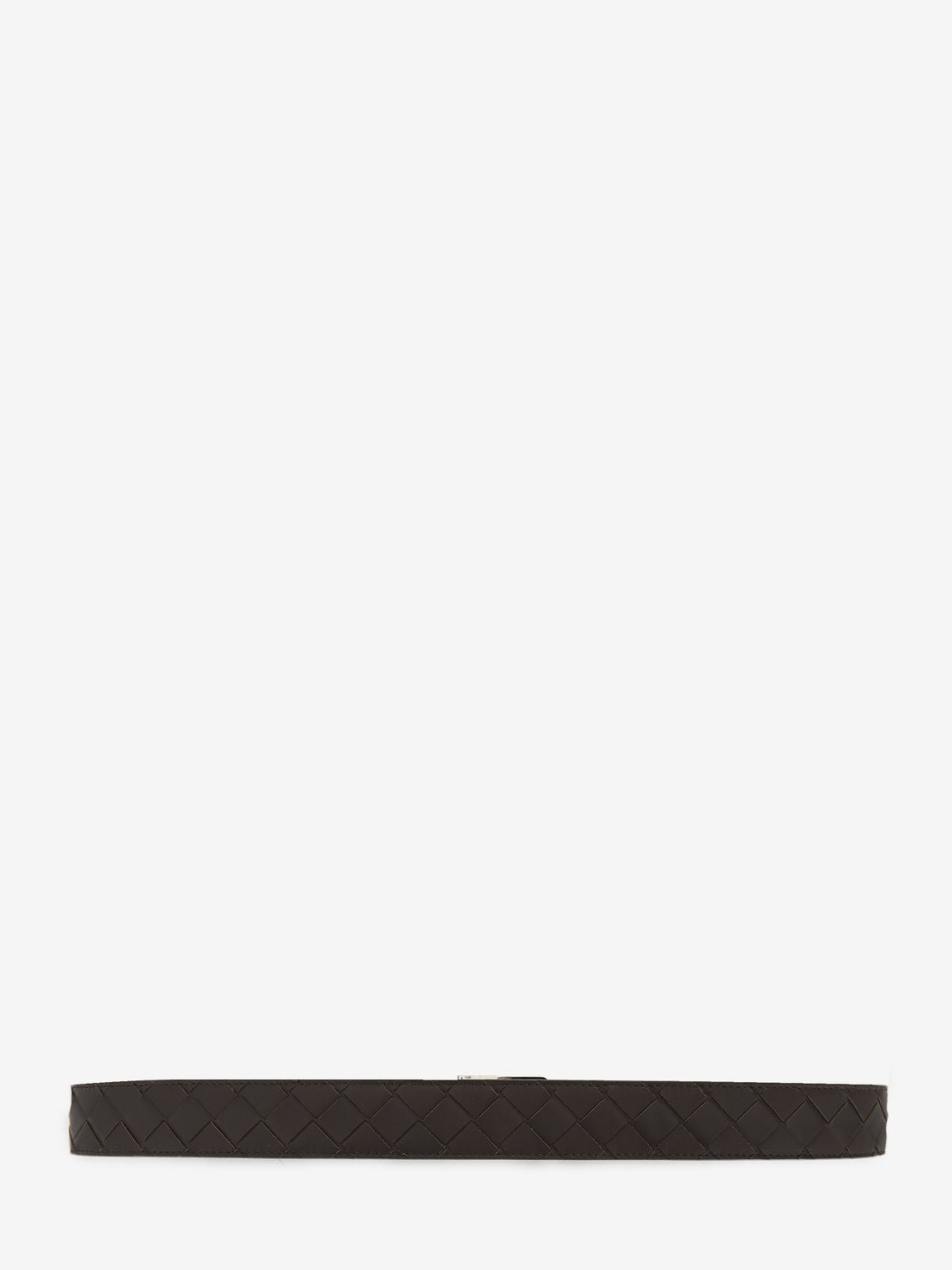 BOTTEGA VENETA Intrecciato Leather Belt with Silver-Tone Buckle (5x4.5 cm)