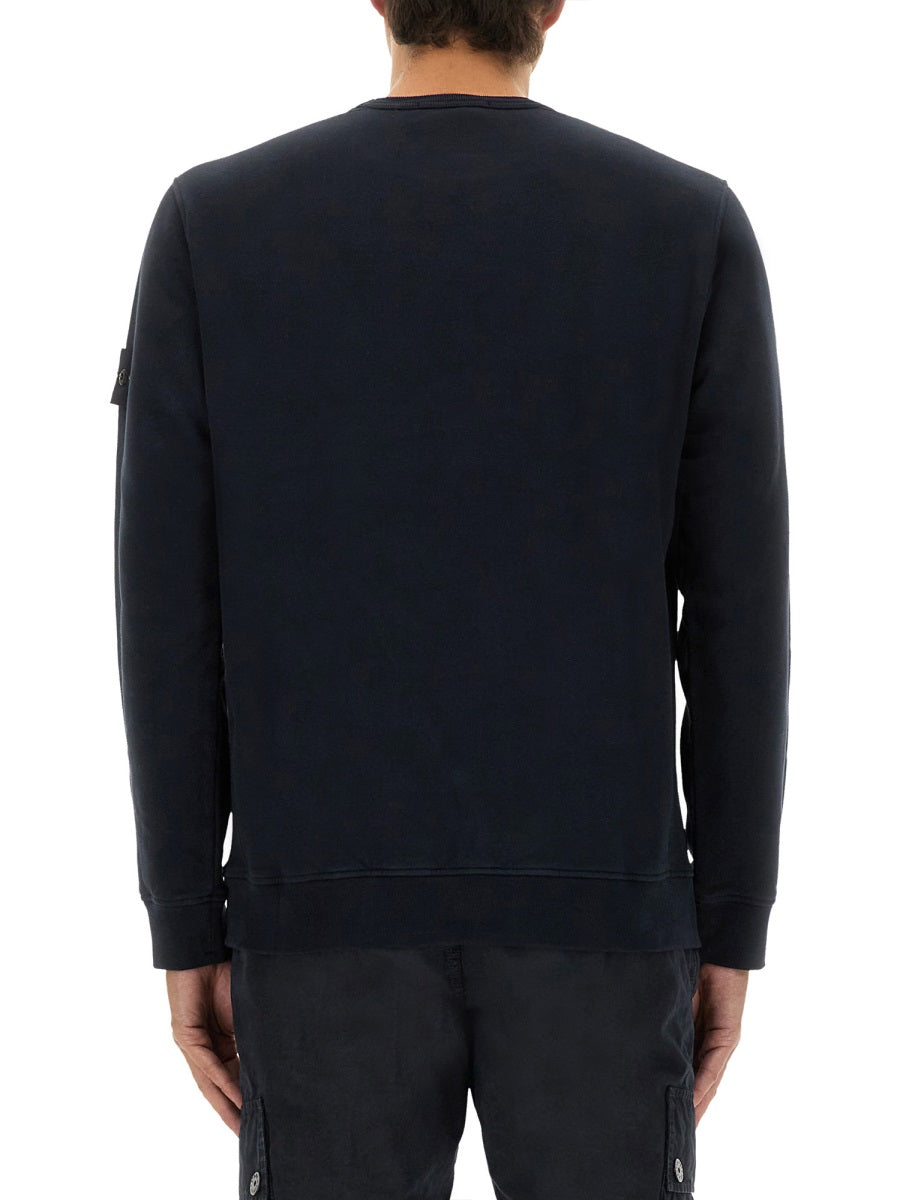 STONE ISLAND Organic Cotton Regular Fit Sweatshirt - Size L