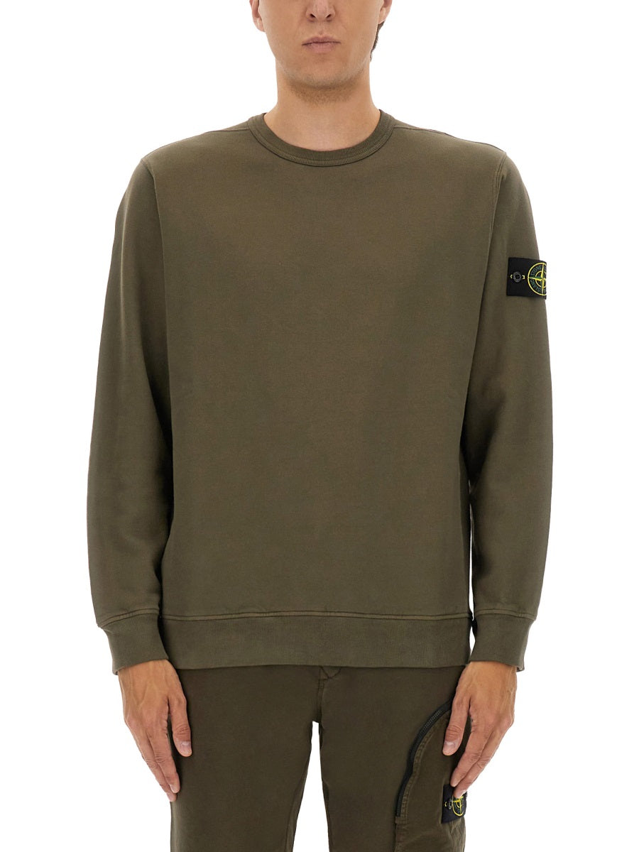 STONE ISLAND Regular Fit Organic Cotton Sweatshirt - Men's L
