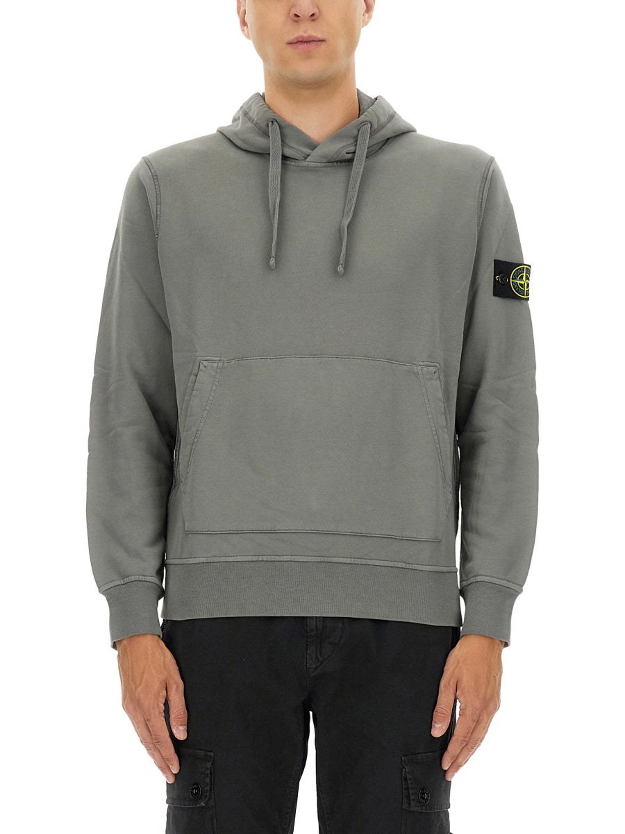 STONE ISLAND Classic Crew Neck Cotton Sweatshirt for Men