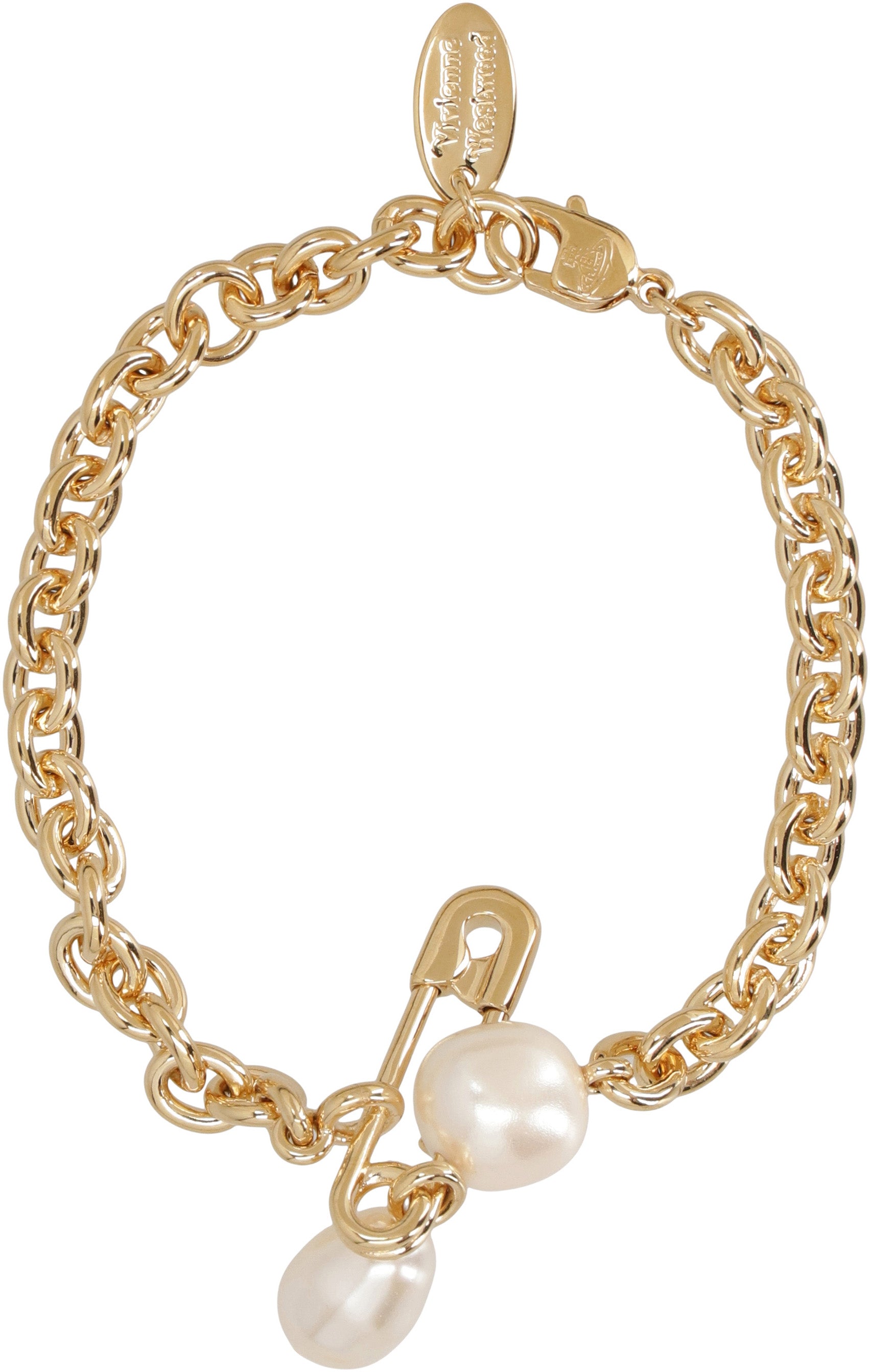 VIVIENNE WESTWOOD Mini Elegant Golden Bracelet with Dangling Charm