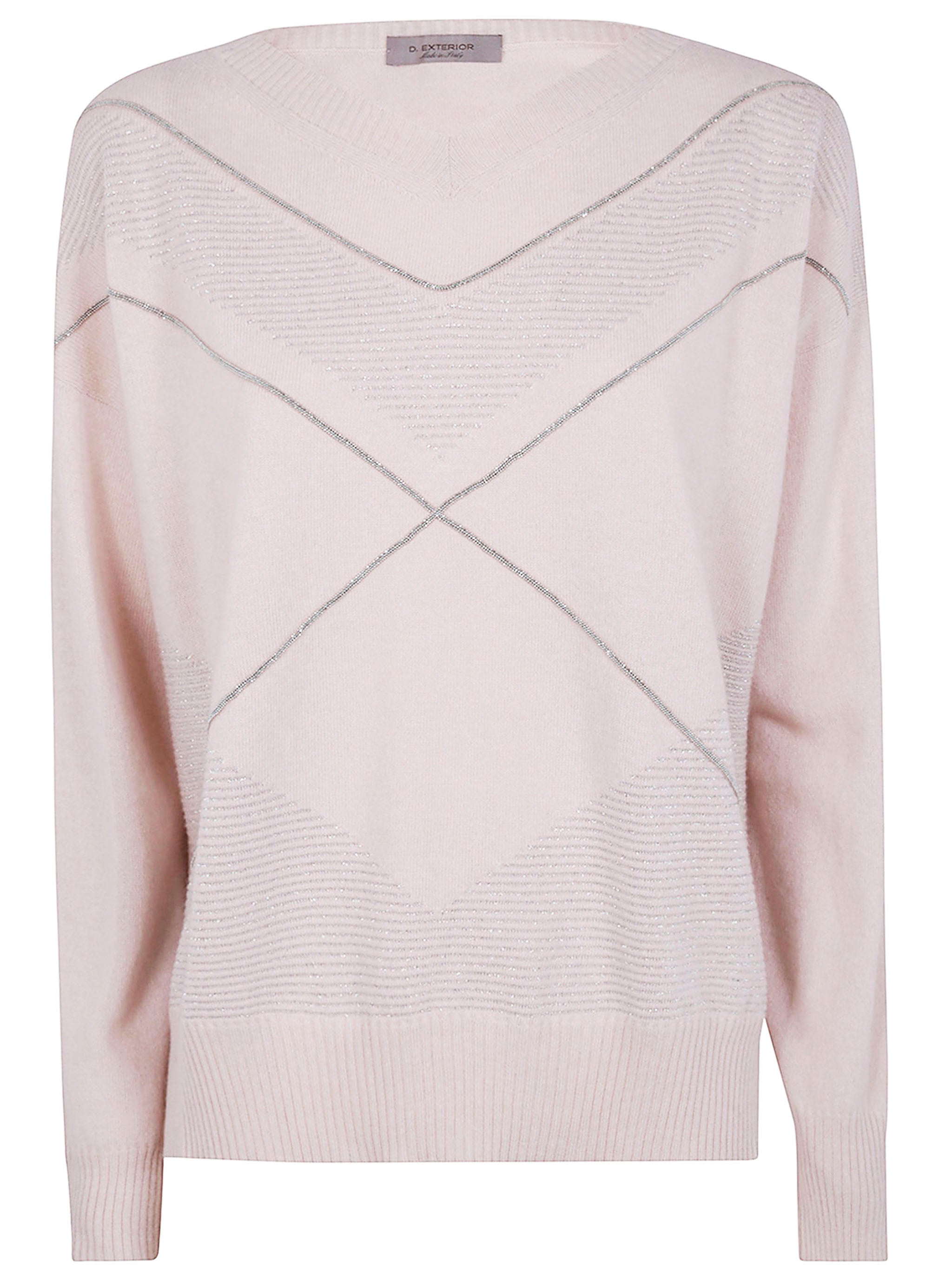 D.EXTERIOR V Neck Intarsio Lux Sweater