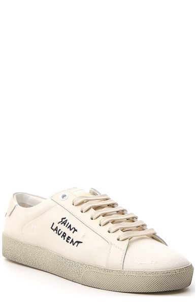 SAINT LAURENT Ivory Canvas Signature Sneakers for Women