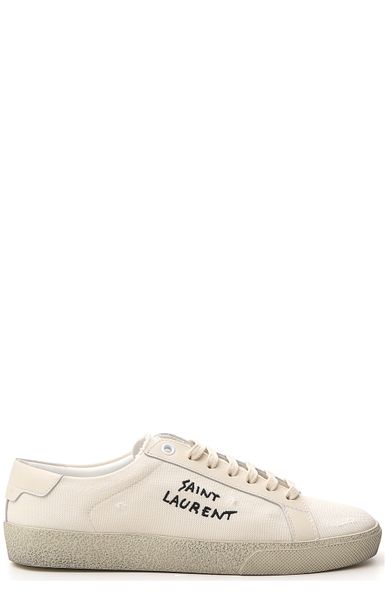 SAINT LAURENT Ivory Canvas Signature Sneakers for Women