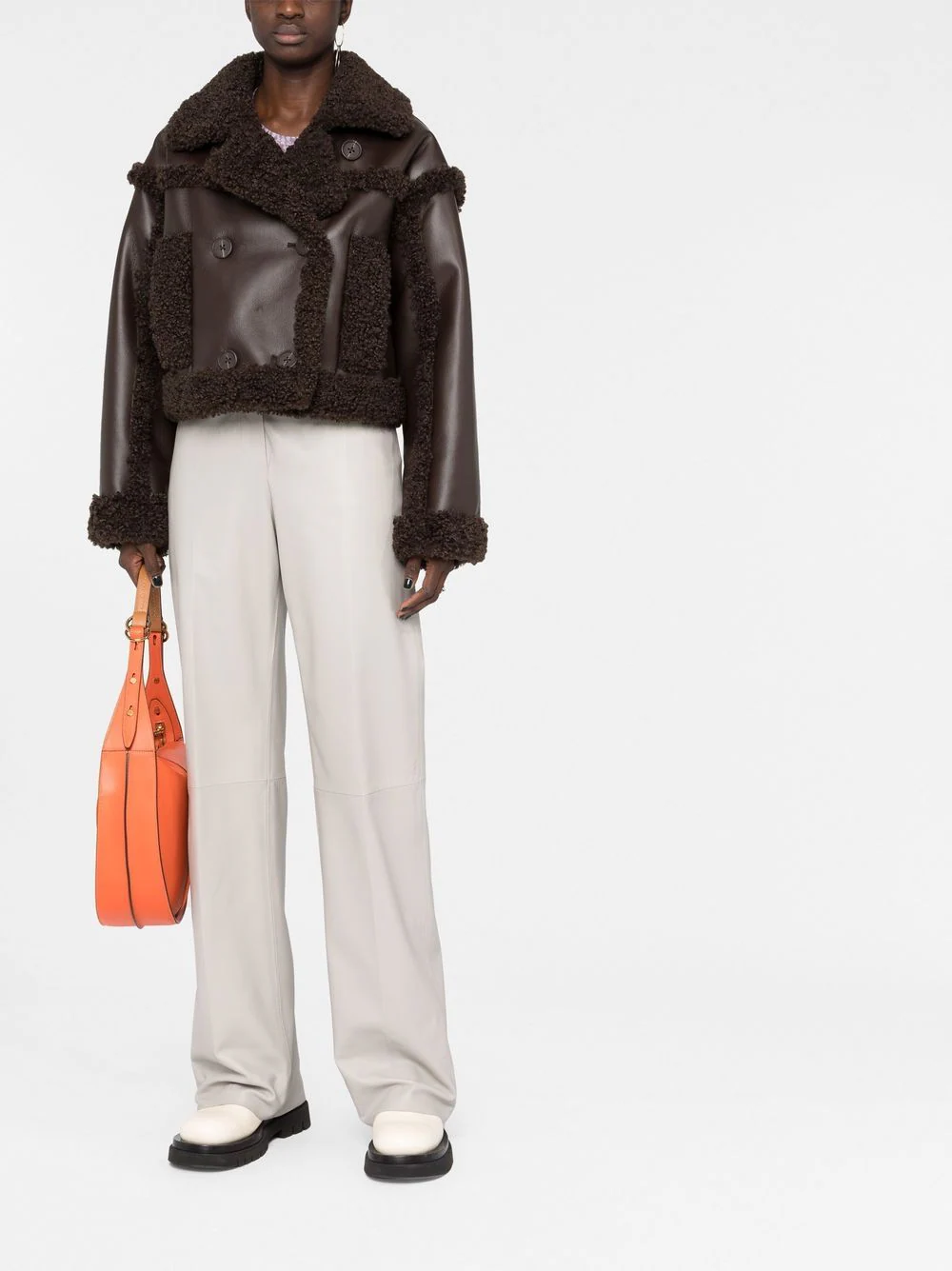 STAND STUDIO Women's Double-Breasted Notched Collar Jacket