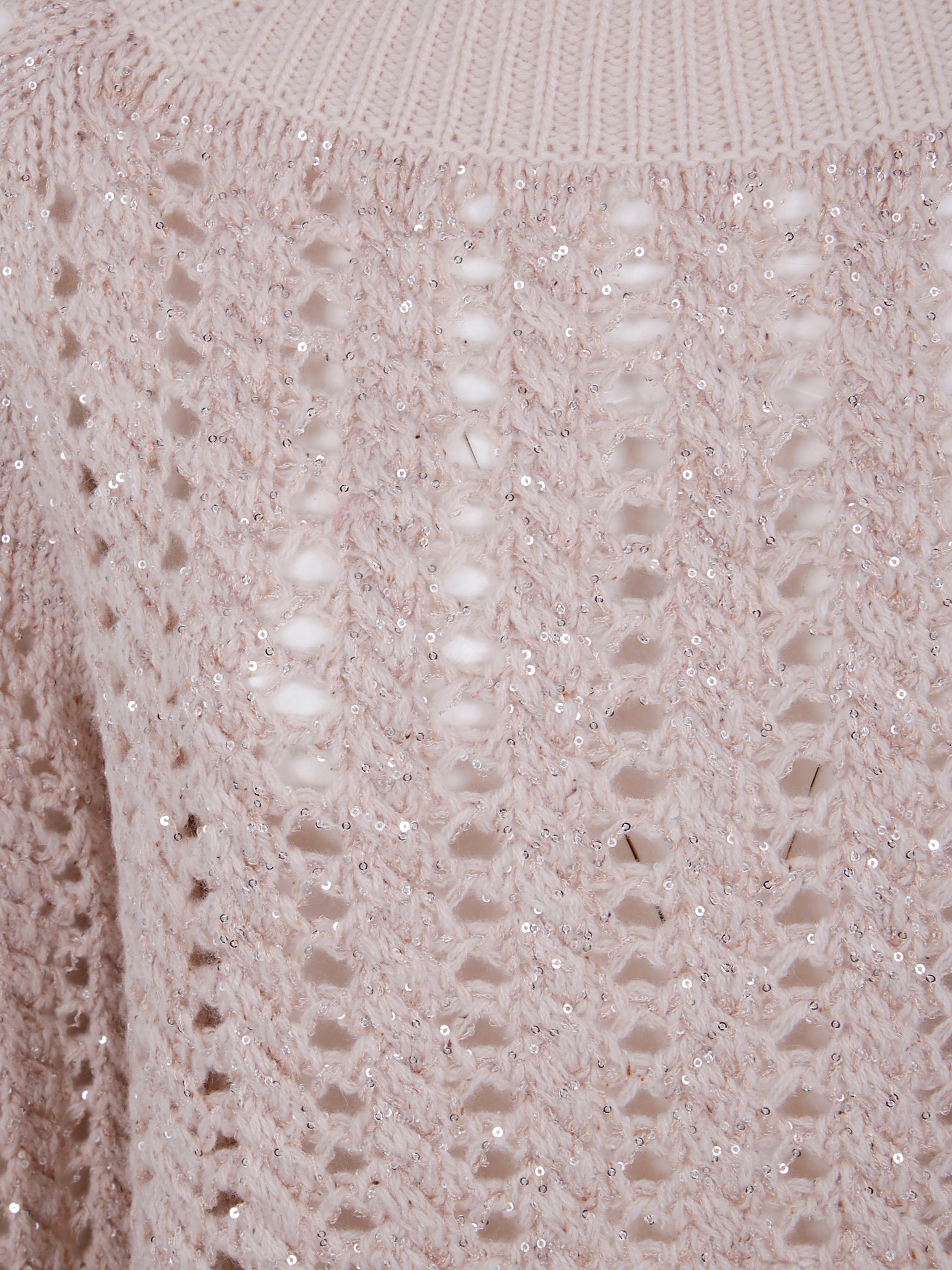 D.EXTERIOR High Neck Braid Crystals Sweater