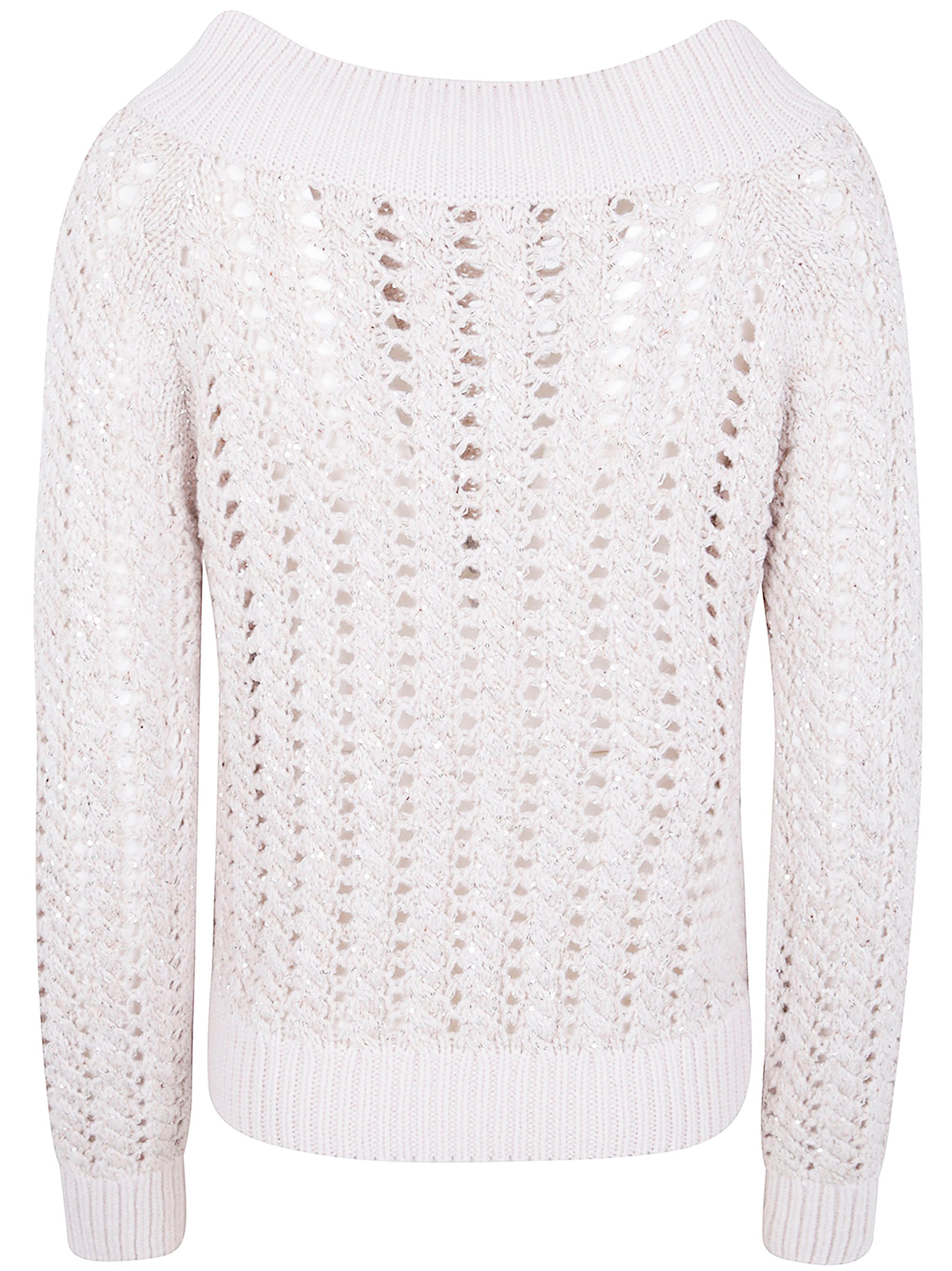 D.EXTERIOR Braid Crystals Boatneck Sweater