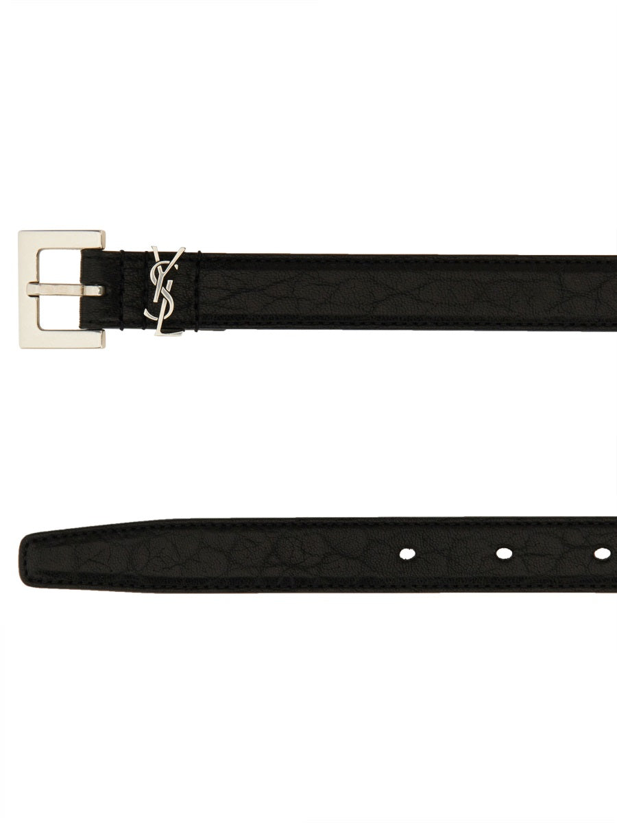 SAINT LAURENT Belt CASSANDRE SOTTILE - Crafted Lamb Leather