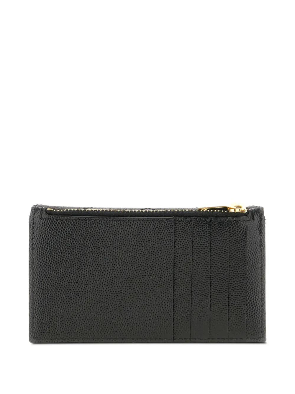 SAINT LAURENT Mini Quilted Leather Cardholder with Gold Logo