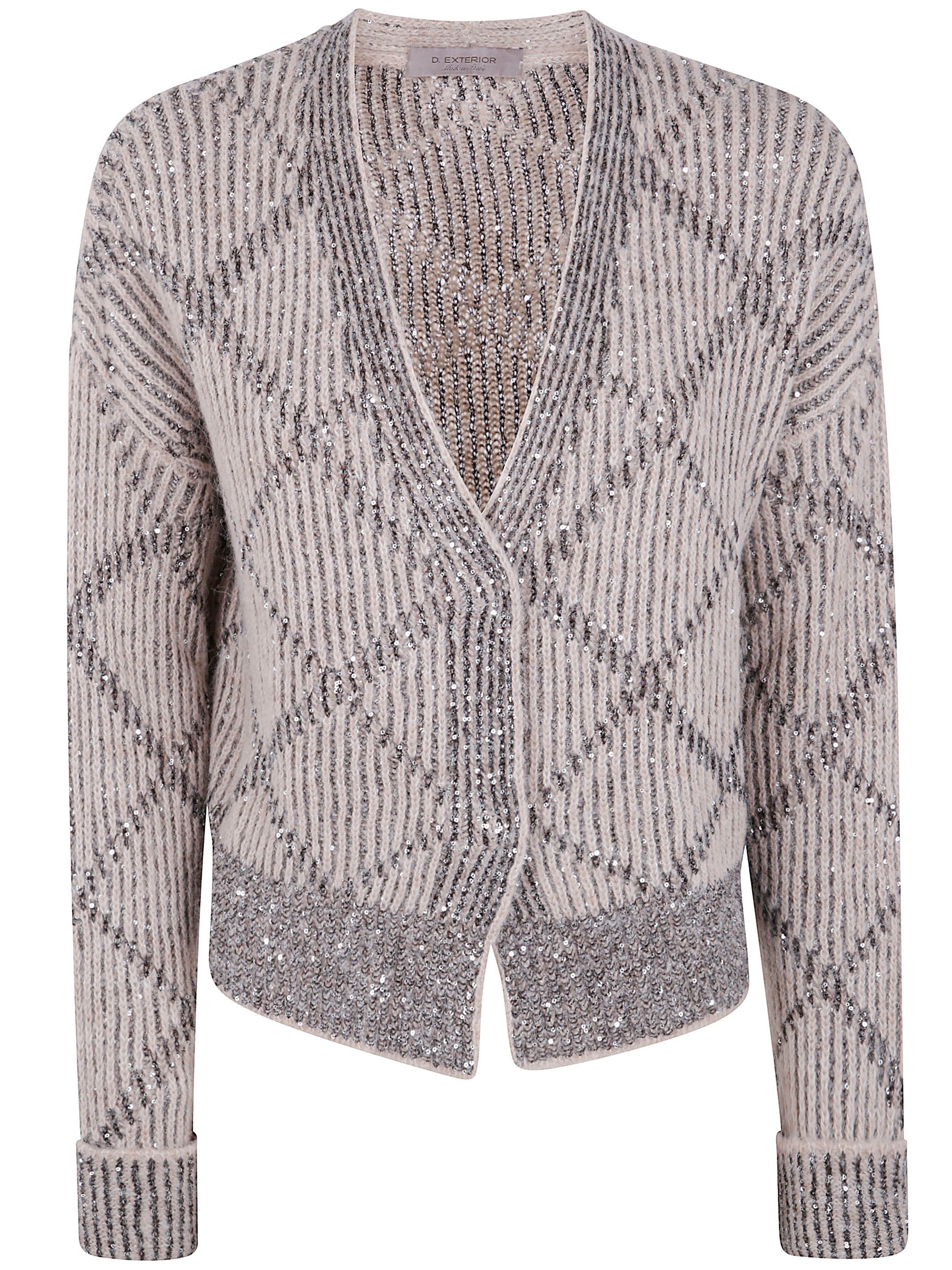 D.EXTERIOR Mini Sequin Rhombus Short Cardigan