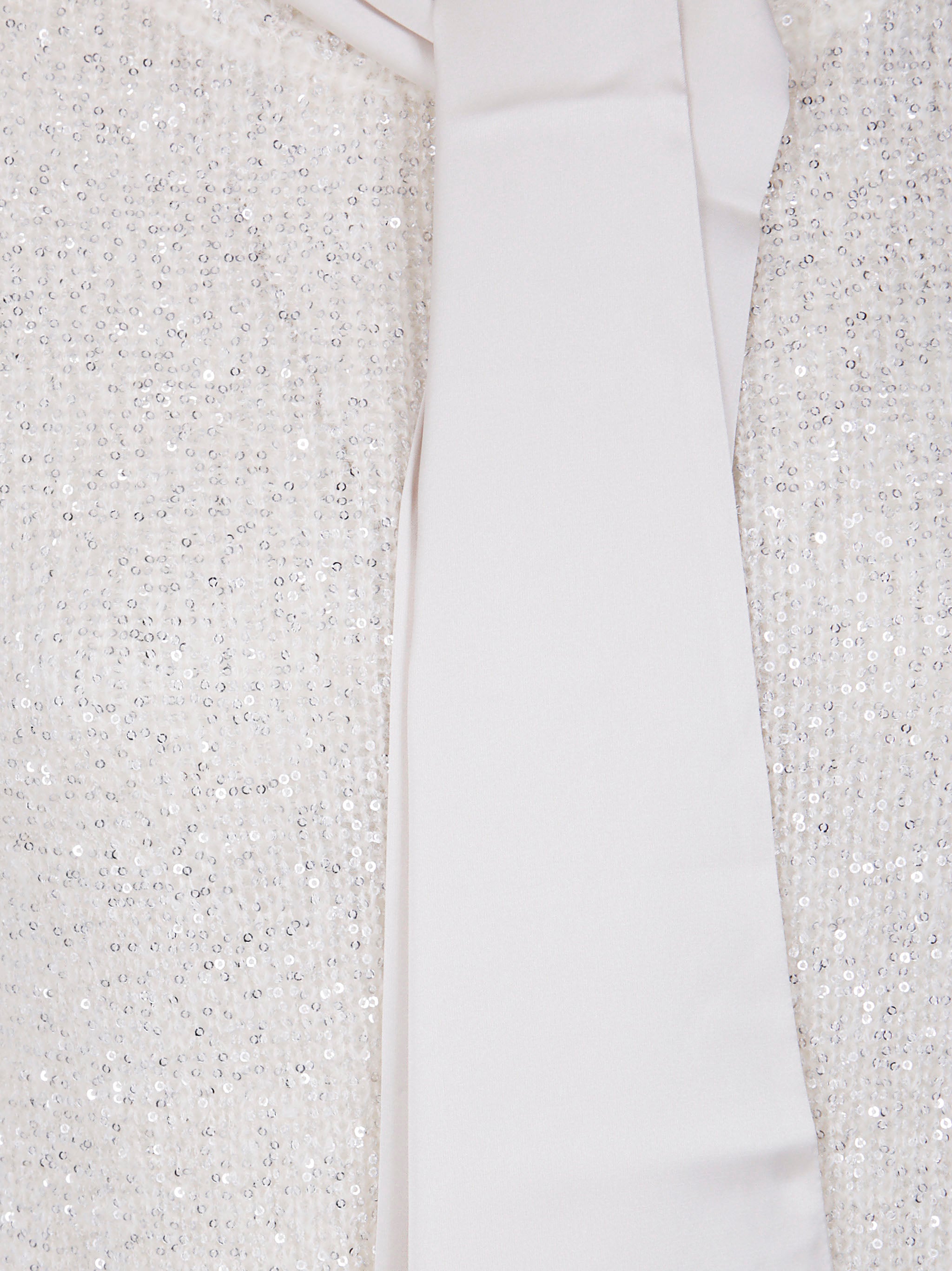 D.EXTERIOR Long Sleeves Soft Ribbon Sequins Sweater