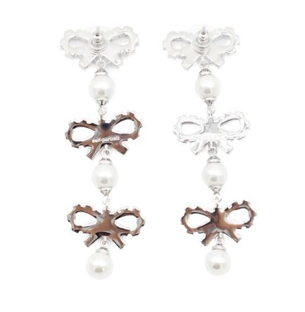 SELF-PORTRAIT Bow Motif Pearl Earrings