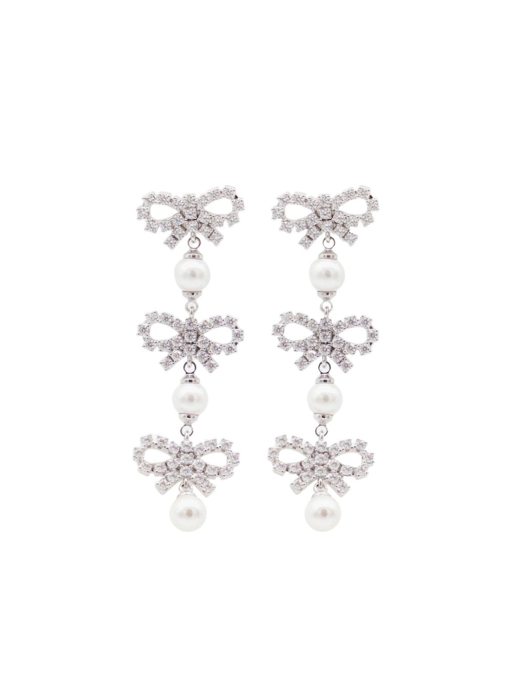 SELF-PORTRAIT Bow Motif Pearl Earrings