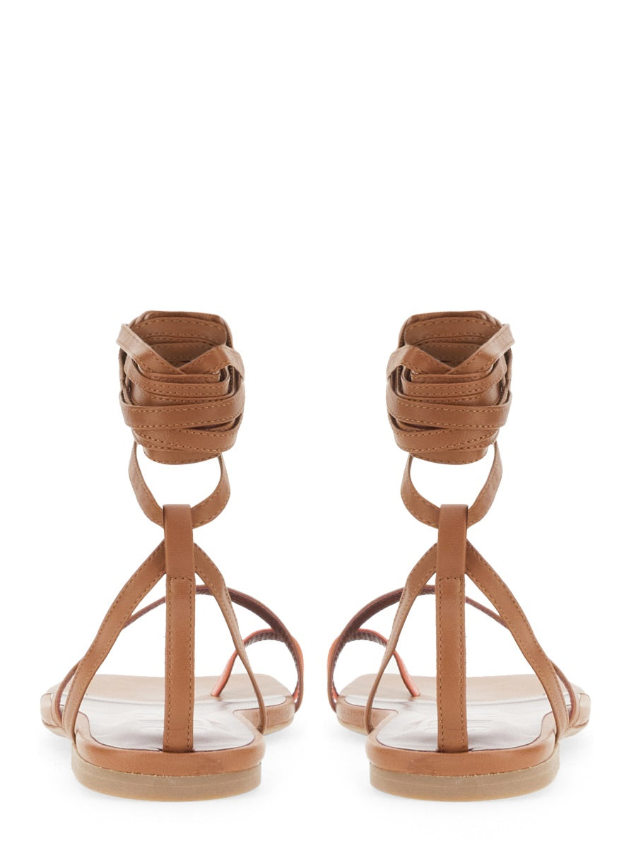 STAUD Mini Gladiator Sandal with 2 cm Heel