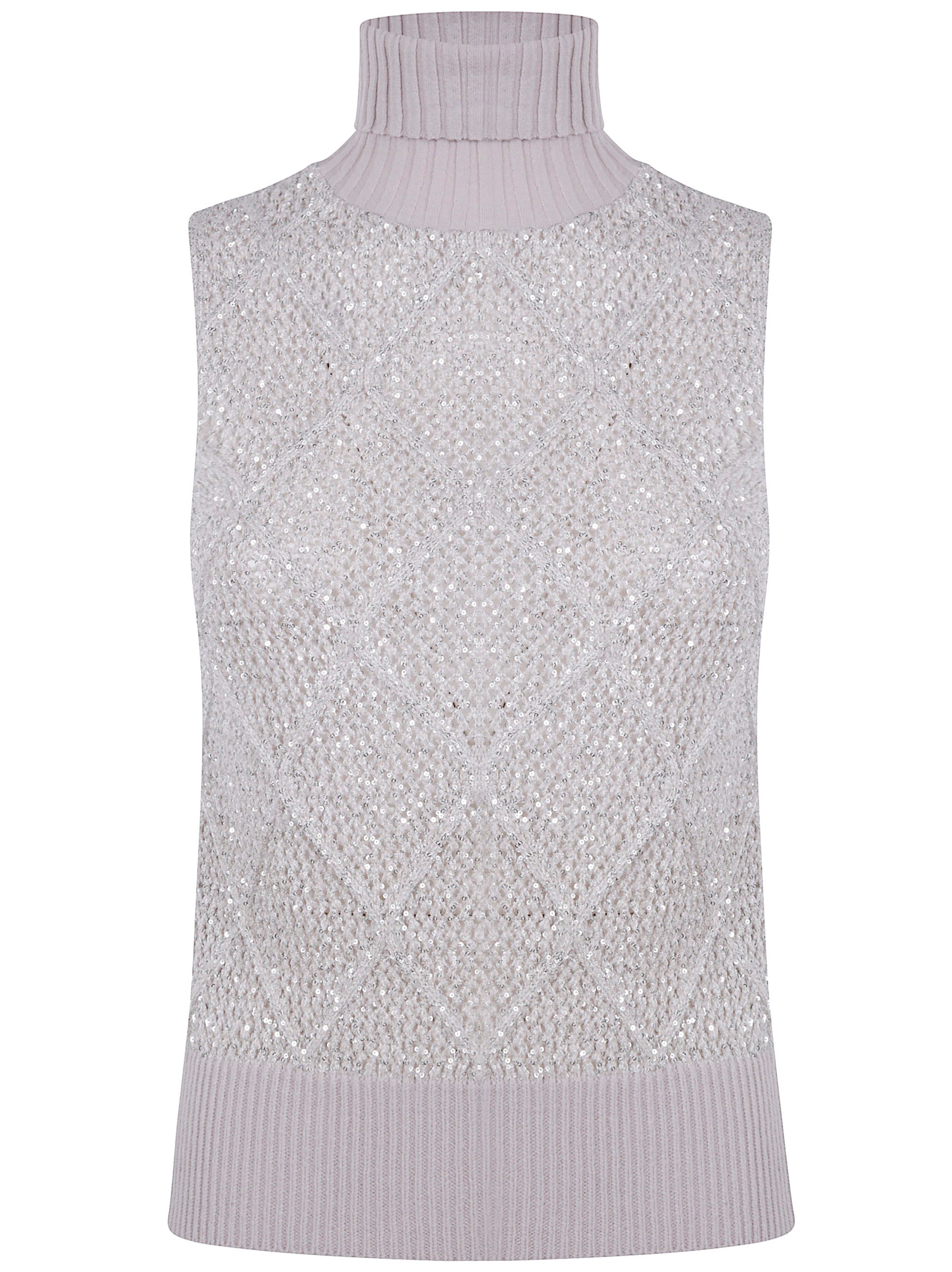 D.EXTERIOR Slim Rhombus Sequin Top