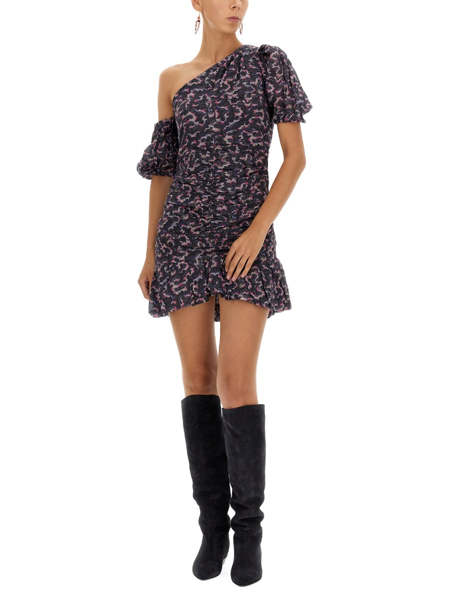 MARANT ÉTOILE Asymmetrical Mini Dress with Ruffled Details