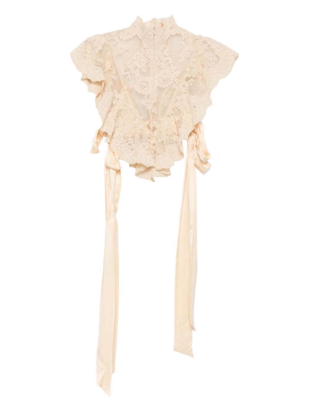 ZIMMERMANN Ruffled Sleeves High Neck Top