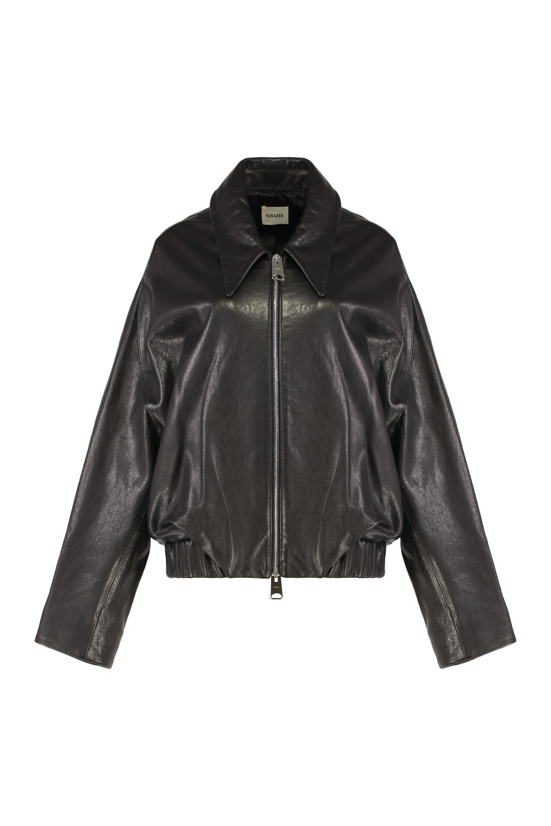 KHAITE Essential Leather Bomber Jacket