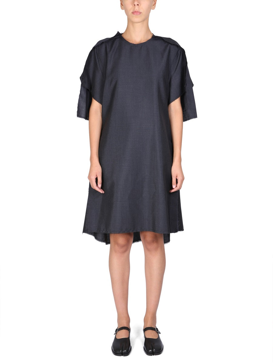 MAISON MARGIELA Mohair Blend Dress with Round Neckline